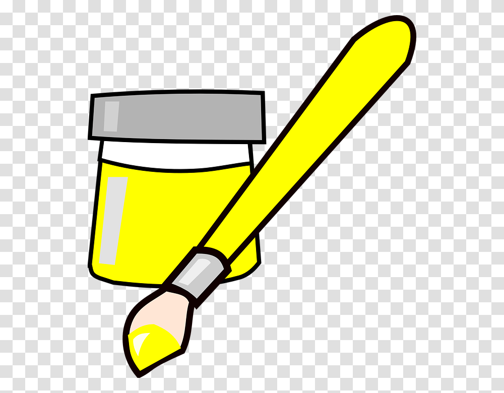Yellow Paint Brush Clipart Paint Brush Clip Art, Pencil, Axe, Tool, Hammer Transparent Png