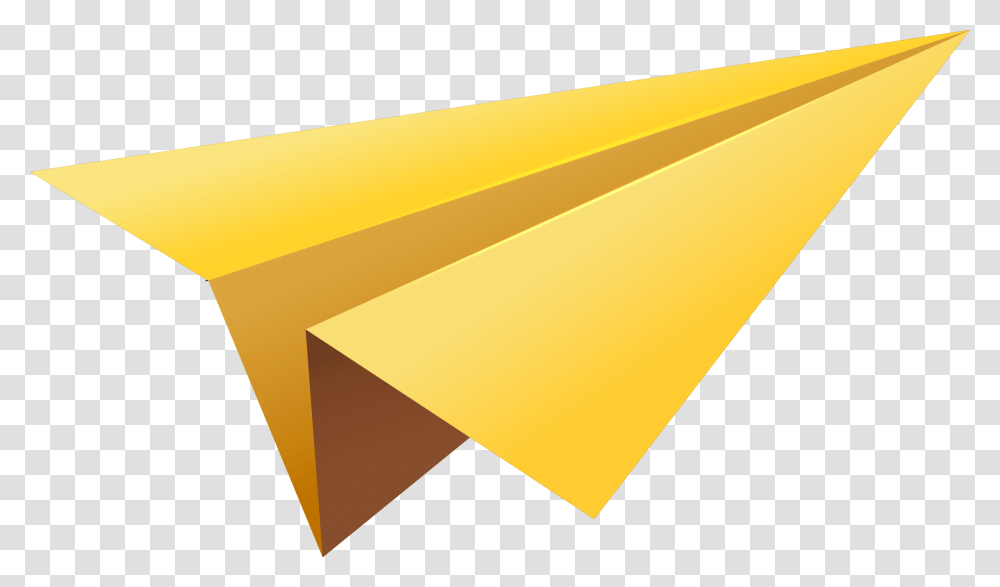Yellow Paper Plane Image, Triangle Transparent Png