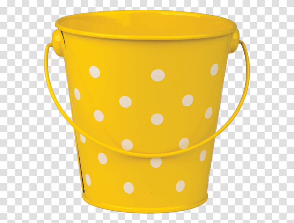 Yellow Polka Dots Bucket Polka Dot Bucket, Birthday Cake, Dessert Transparent Png