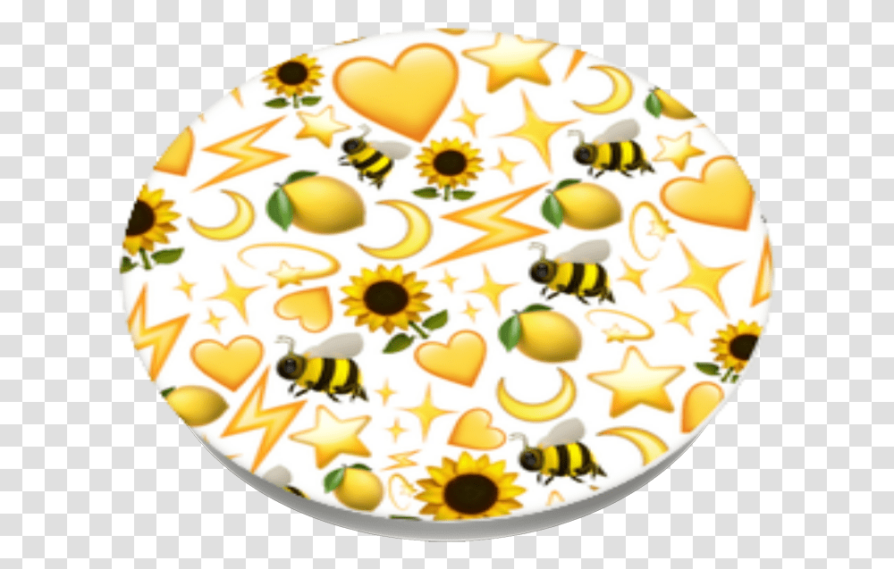 Yellow Popsocket Emoji, Birthday Cake, Food, Insect, Invertebrate Transparent Png