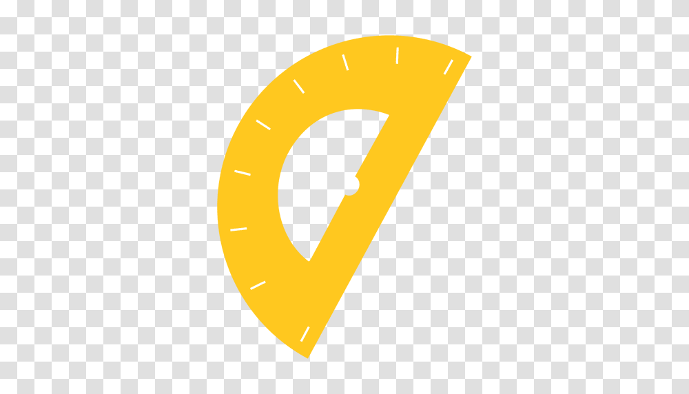 Yellow Protractor Icon, Number, Hand Transparent Png