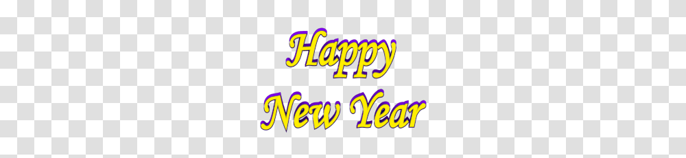 Yellow Purple Happy New Year Shadow Bordered Clip Art Uv Associates, Alphabet, Word Transparent Png