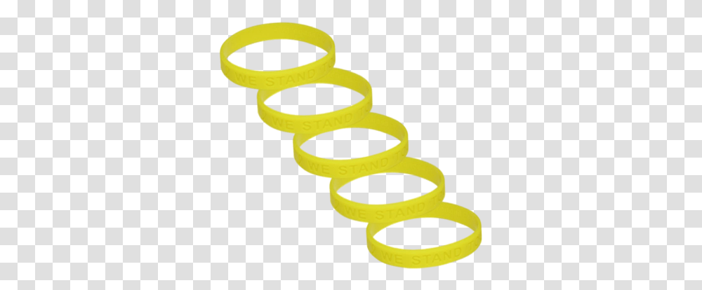 Yellow Ribbon Awareness Silicone Bracelet 5 Pack Plastic, Spiral, Coil, Tape, Rotor Transparent Png