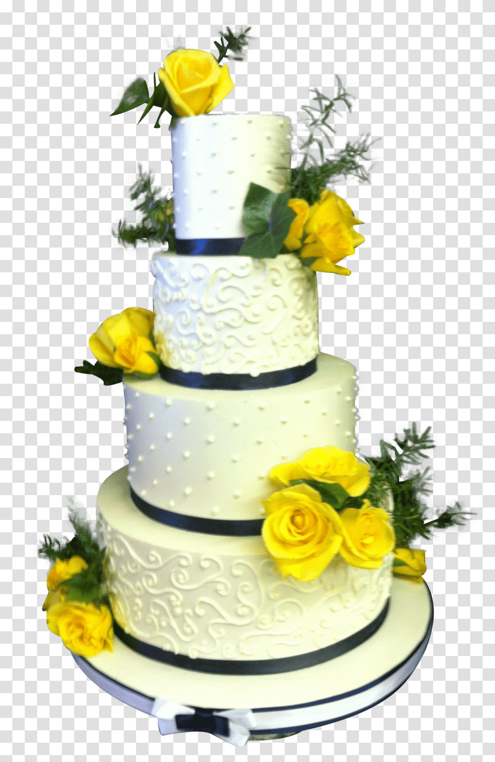 Yellow Ribbon Wedding Cake, Dessert, Food, Apparel Transparent Png