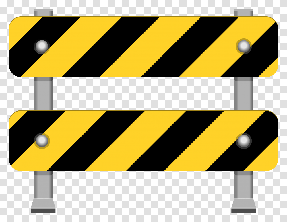 Yellow Road Barricade Clip Art Road Closed Clip Art, Fence, Car, Vehicle, Transportation Transparent Png