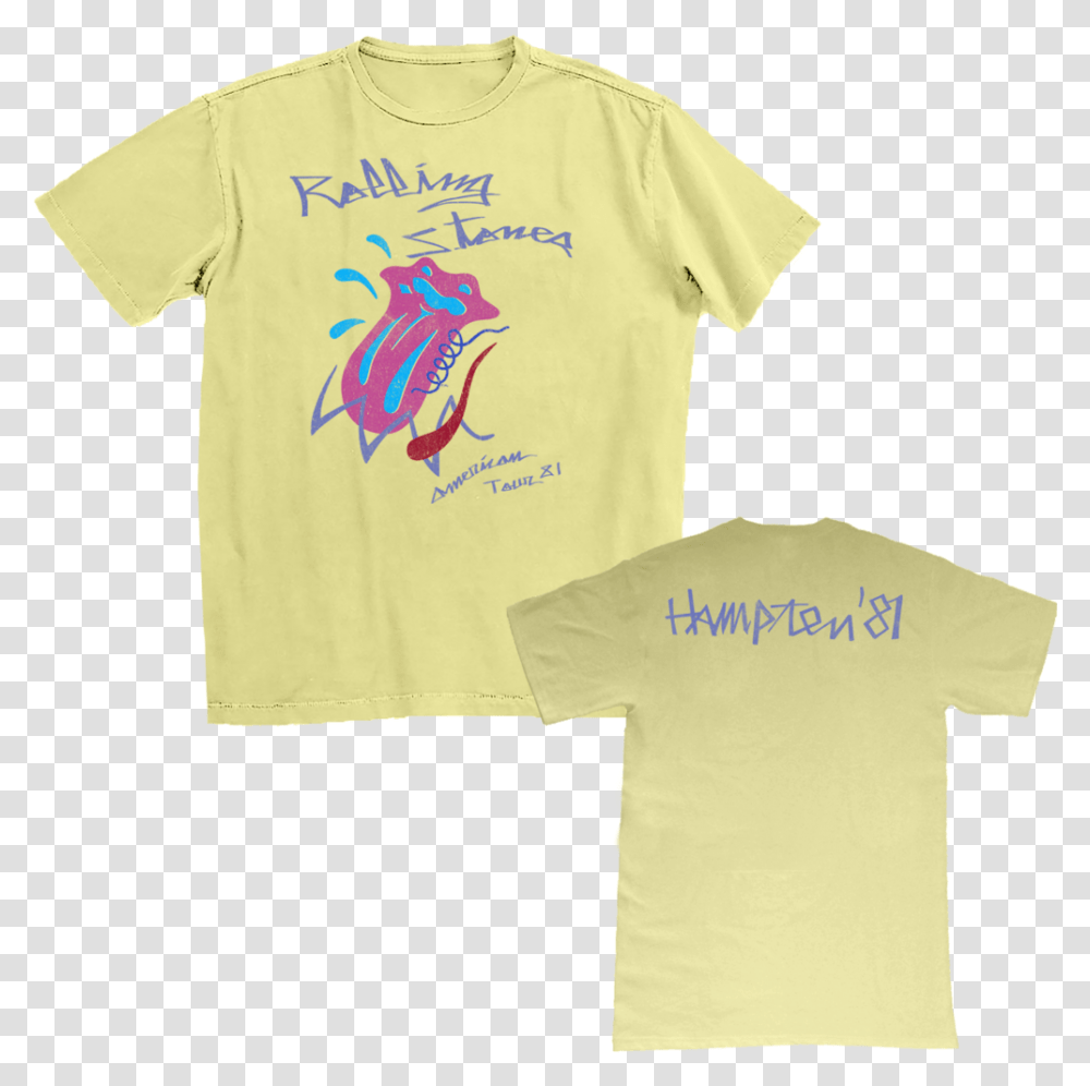 Yellow Rolling Stones T Shirt, Apparel, T-Shirt Transparent Png
