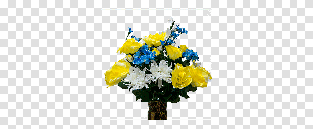 Yellow Rose With Blue Hydrangea, Plant, Flower, Blossom, Flower Bouquet Transparent Png