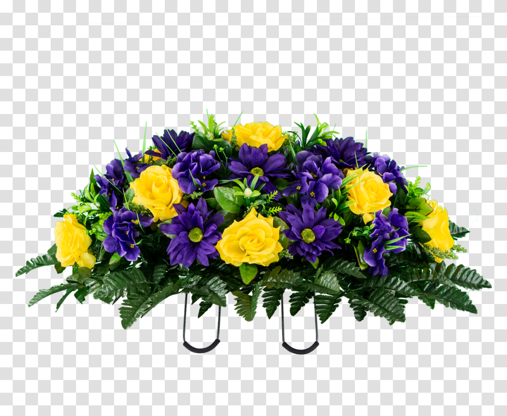 Yellow Rose With Purple Daisy Bouquet, Plant, Flower, Blossom, Flower Arrangement Transparent Png