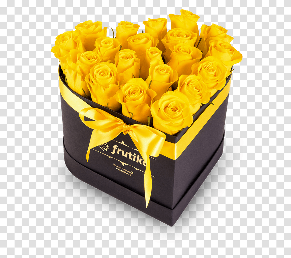 Yellow Roses Black Heart Box Yellow Flowers In Box, Plant, Blossom, Flower Bouquet, Flower Arrangement Transparent Png