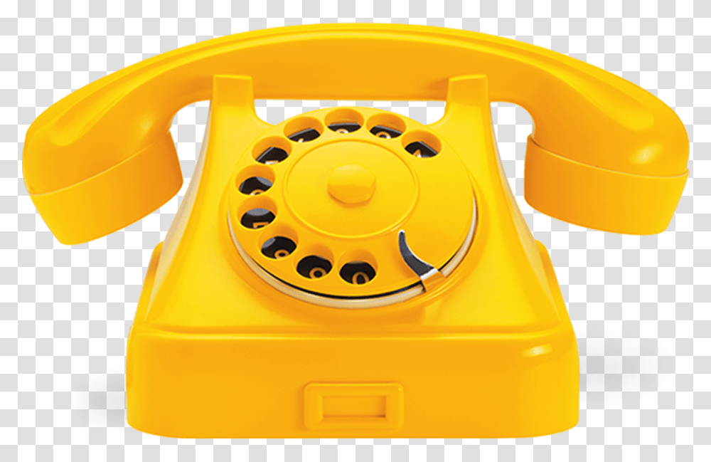 Yellow Rotary Dial Telephone, Electronics, Helmet, Apparel Transparent Png
