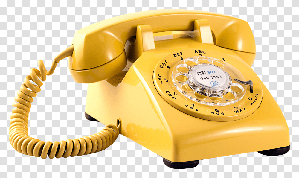 Yellow Rotatory Dial Phone National Landline Telephone Day, Electronics, Dial Telephone, Helmet, Clothing Transparent Png