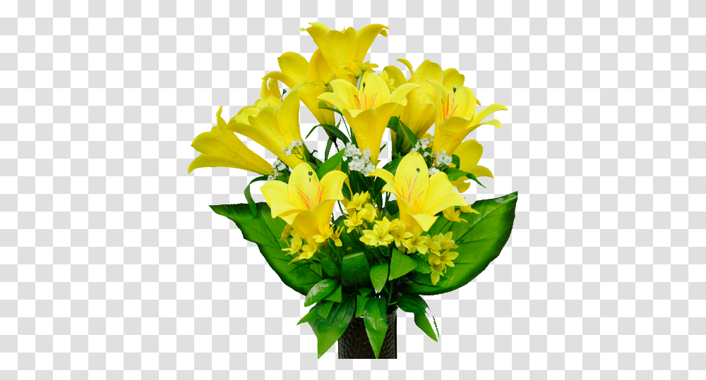 Yellow Satin Lily Easter Lily Yellow, Plant, Flower, Blossom, Flower Bouquet Transparent Png