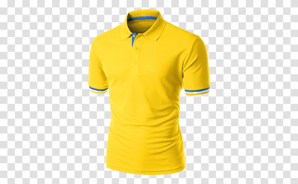 Yellow Shirt With Collar, Sleeve, Person, Jersey Transparent Png