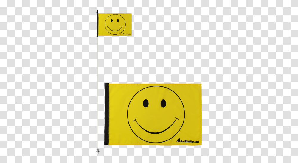 Yellow Smiley Face 12 X 18 Safety Flag W Black Or White 14 6' Whip Happy, Label, Text, Light, Symbol Transparent Png