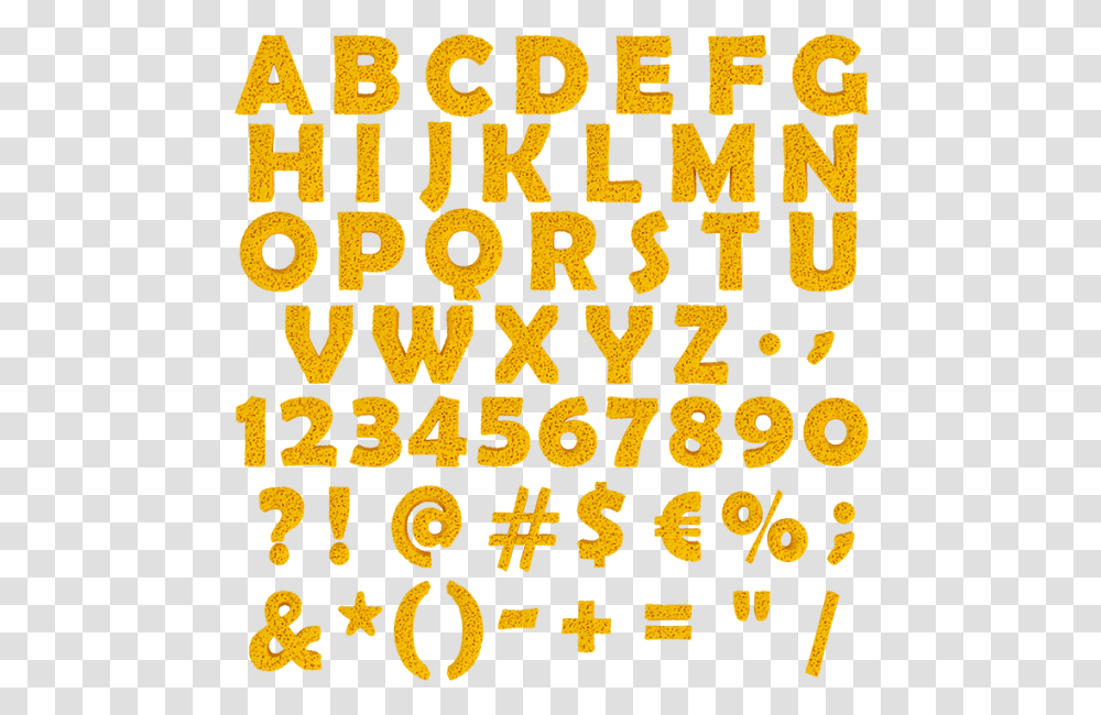 Yellow Sponge Letters Sponge Font, Number, Rug Transparent Png