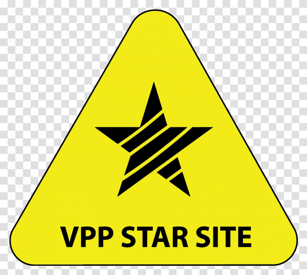 Yellow Star Site Triangle Hard Hat Decal, Sign, Star Symbol Transparent Png