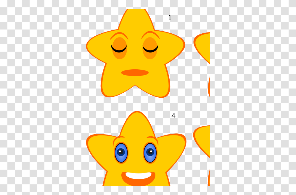 Yellow Star Wake Up Star With Face Emotions Clipart, Animal, Pet, Mammal, Fish Transparent Png