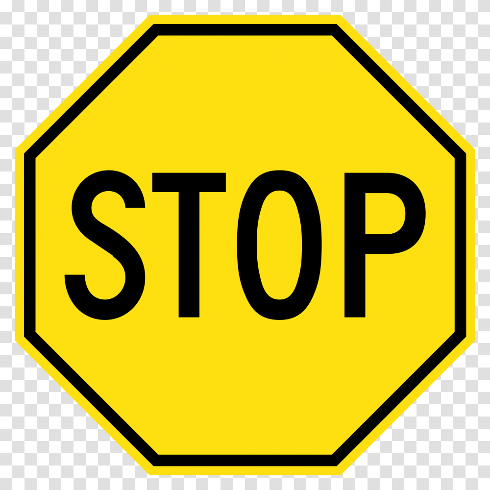 Yellow Stop Sign, Road Sign, Stopsign, First Aid Transparent Png