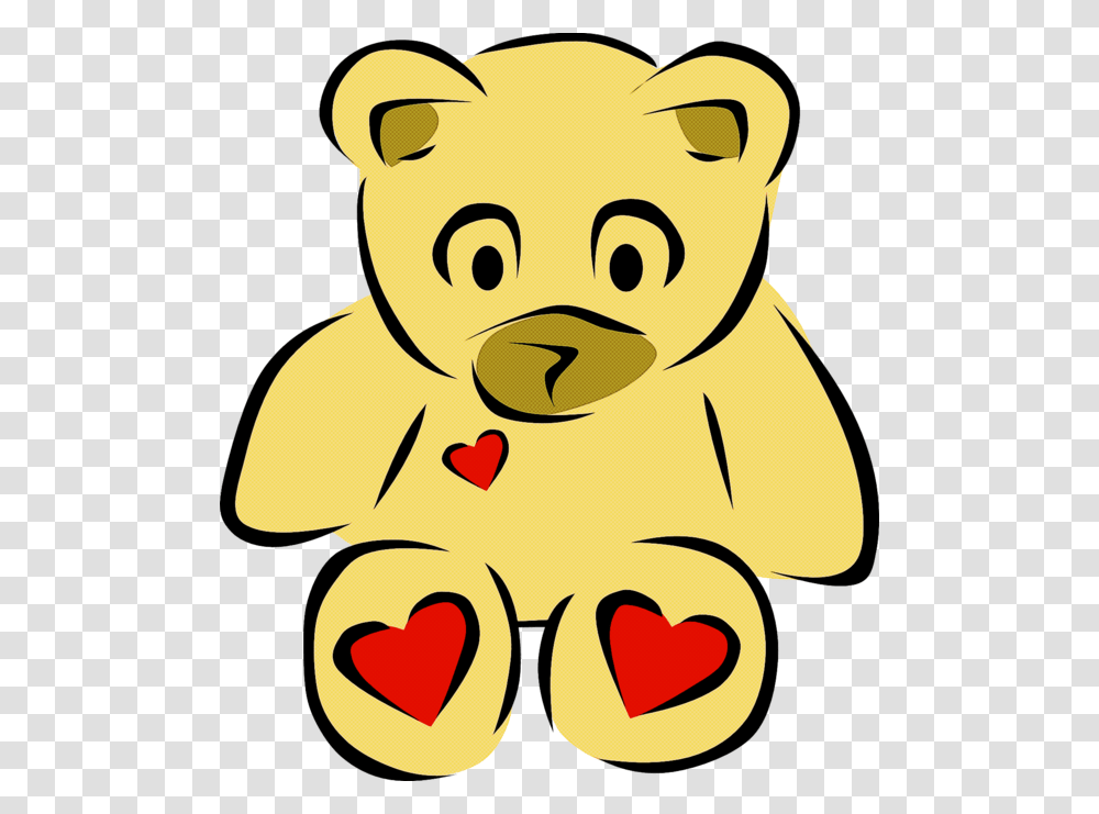 Yellow Teddy Bear Cartoon For Valentines Teddy Bears With Hearts, Toy, Plush Transparent Png