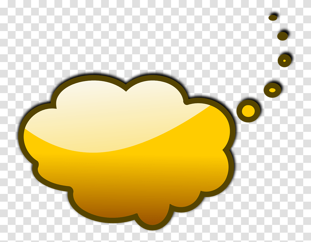 Yellow Thought Bubble, Hand, Banana, Fruit, Plant Transparent Png