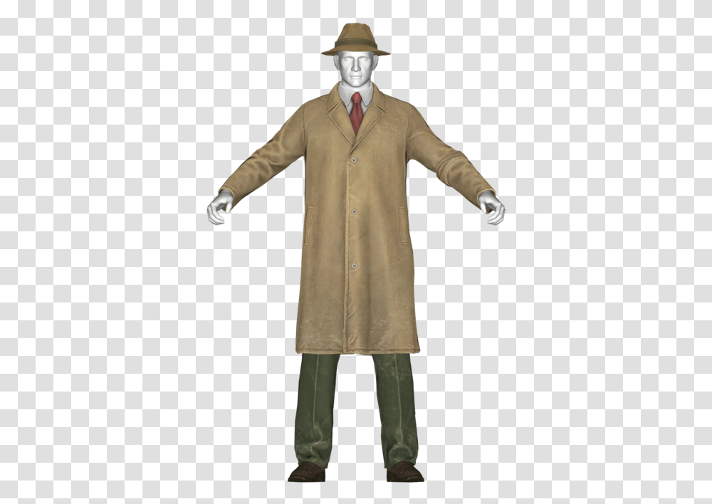 Yellow Trench Coat New Vegas, Clothing, Apparel, Overcoat, Person Transparent Png