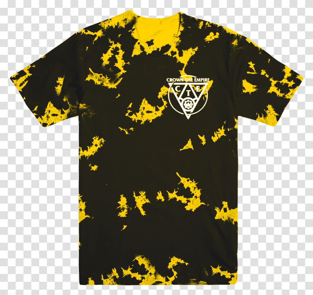Yellow Triangle Dyed Tee Active Shirt, Apparel, T-Shirt, Jersey Transparent Png