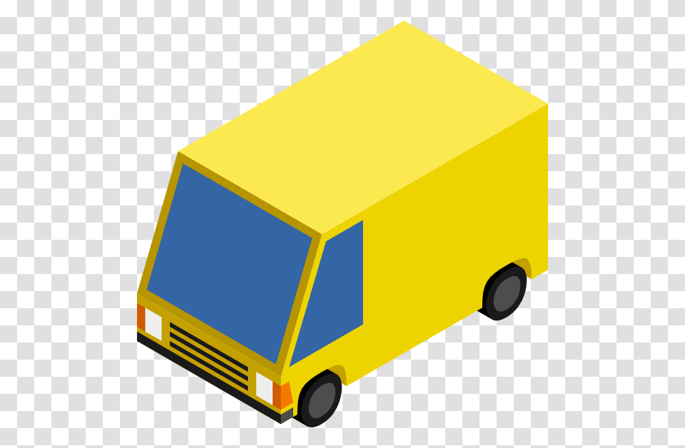 Yellow Truck Clipart, Moving Van, Vehicle, Transportation, Cardboard Transparent Png