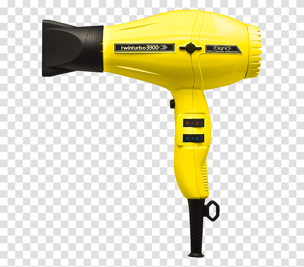 Yellow Twin Turbo Blow Dryer, Appliance, Hair Drier Transparent Png