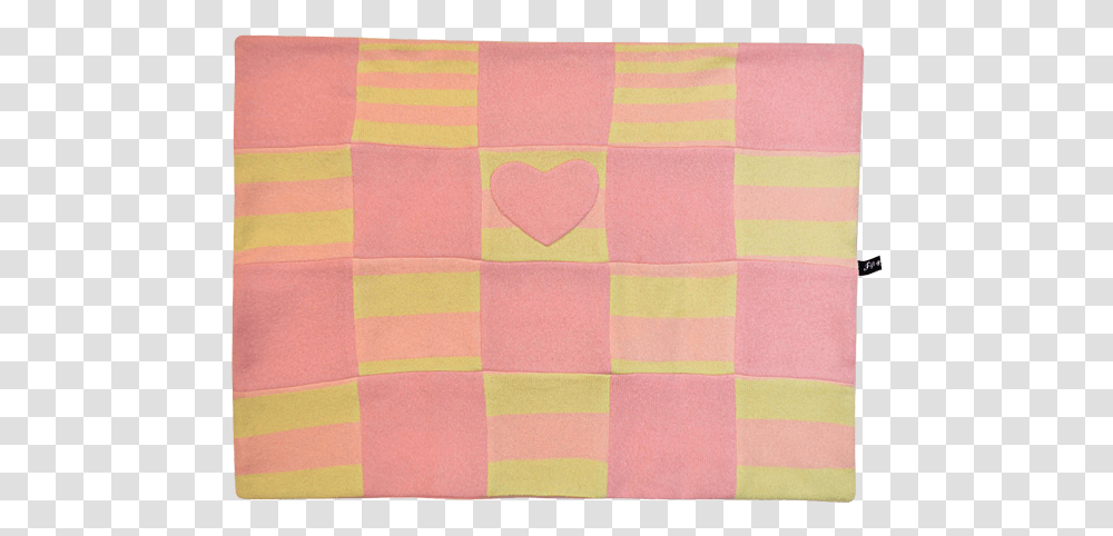 Yellow & Pink Heart Blanket Patchwork, Rug, Paper, Home Decor, Napkin Transparent Png