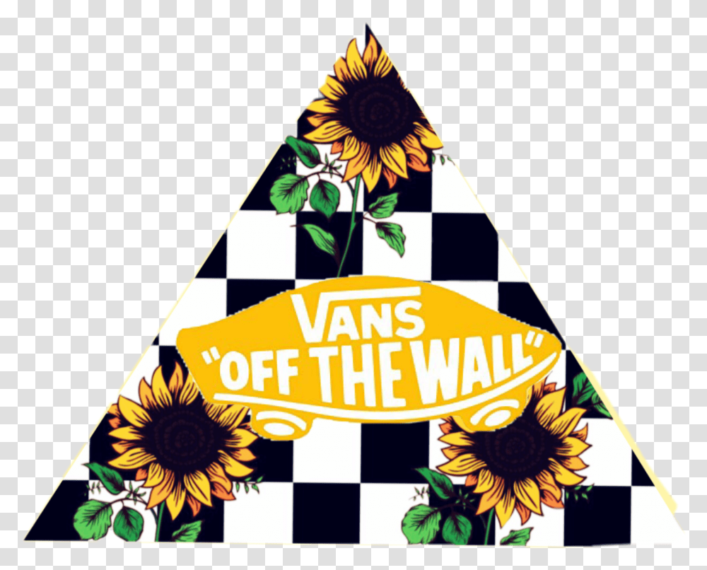 Yellow Vans Sticker By Ivy X Solar Checkered Background Sunflower Checkerboard, Clothing, Party Hat, Graphics, Lighting Transparent Png