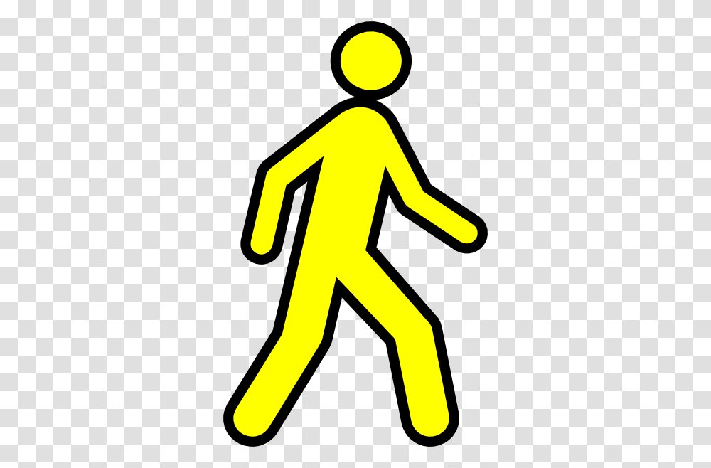 Yellow Walking Man With Black Outline Clip Art, Number, Sign Transparent Png