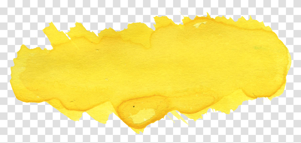 Yellow Watercolor Brush Stroke Watercolor Yellow Banner, Stain, Paper, Rug Transparent Png