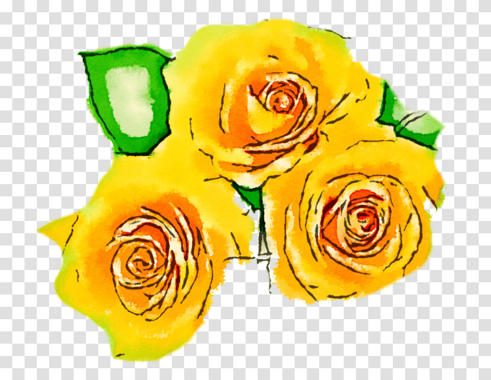 Yellow Watercolor Flowers Flower Yellow Watercolor, Rose, Plant, Blossom, Fish Transparent Png