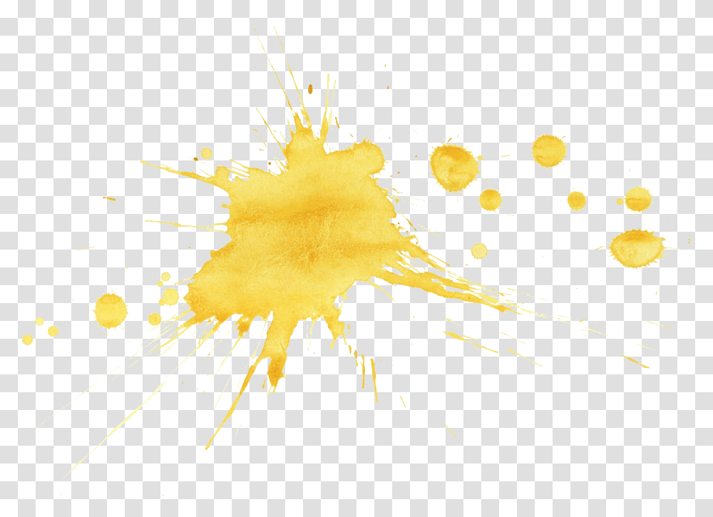 Yellow Watercolor Splatter Gold Paint Splash, Stain, Sunlight, Graphics, Art Transparent Png