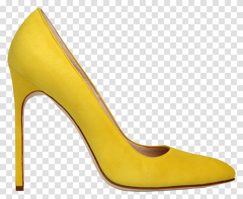 Yellow Women Shoe Image Shoe, Clothing, Apparel, Footwear, High Heel Transparent Png