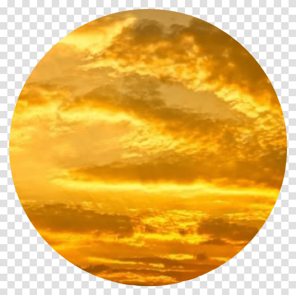 Yellow Yellowaesthetic Circle Sunset Sky Clouds Clouds Yellow Heaven Hd, Nature, Outdoors, Moon, Outer Space Transparent Png