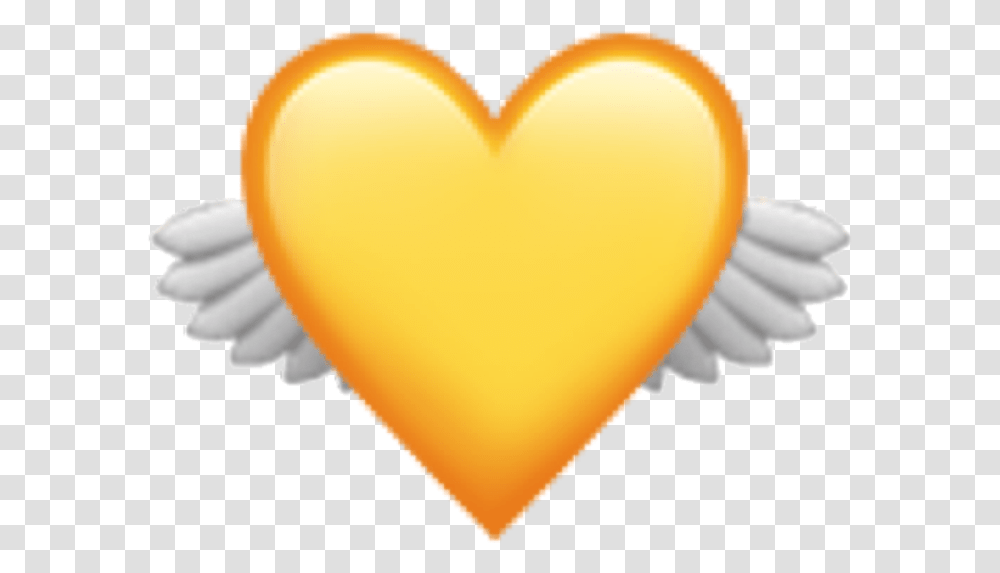 Yellow Yellowheart Love Iloveyou Happy Cute Kisses Baby Angel Emoji, Balloon, Light Transparent Png