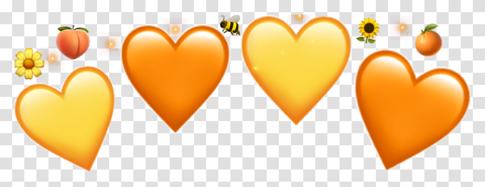 Yellow Yellowheart Orange Orangeheart Crown Crownheart Heart, Plant, Cushion, Pillow, Food Transparent Png