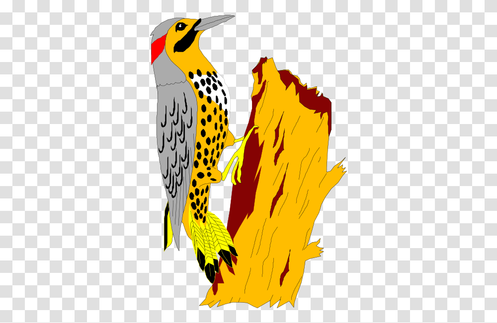Yellowhammer On A Stump Clip Art, Woodpecker, Bird, Animal, Flicker Bird Transparent Png