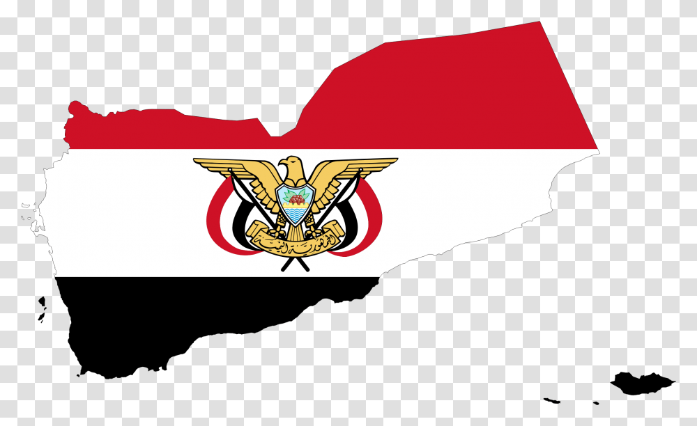 Yemen Map Flag With Stroke And Emblem Clip Arts Yemen Civil War Flag, Label, Logo Transparent Png