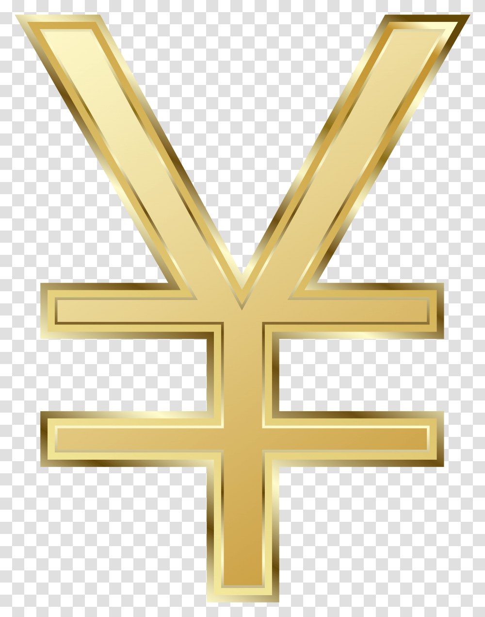 Yen Symbol Background, Cross, Gold, Trophy, Emblem Transparent Png