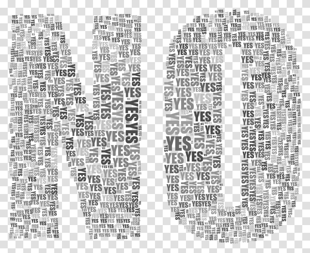 Yes And No Typography 2 Grayscale Clip Arts Typography Art No, Alphabet, Number Transparent Png