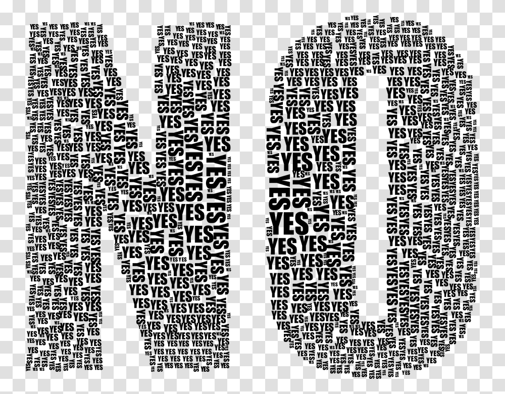 Yes No Typography Type Text Words Abstract Art Yes In No Text Transparent Png