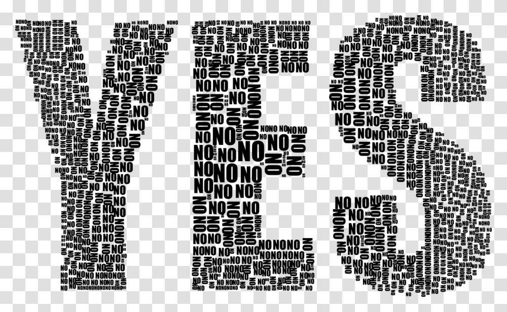 Yes No Typography Type Text Words Abstract Art Yes With No, Gray Transparent Png