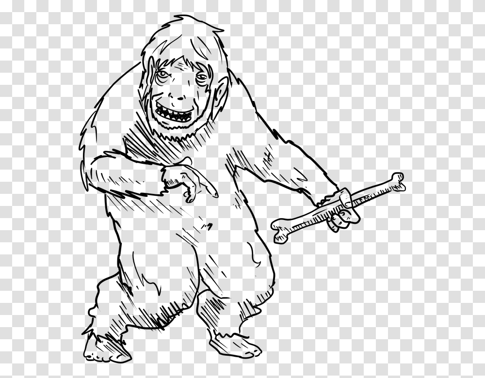 Yeti Monster Creature Legendary Creature Human Monkey Clip Art, Gray, World Of Warcraft Transparent Png