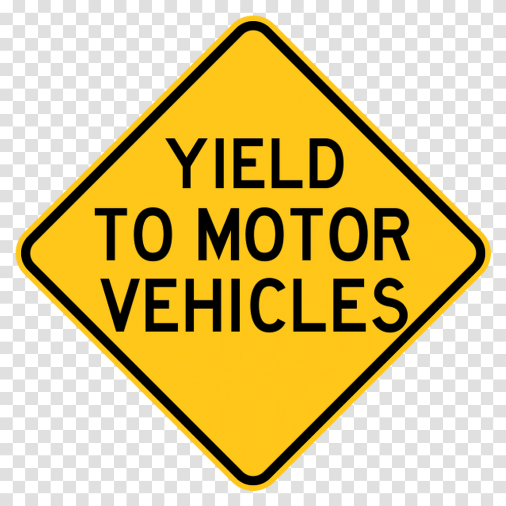 Yield To Motor Vehicles Warning Trail Sign Traffic Sign, Road Sign, Symbol Transparent Png