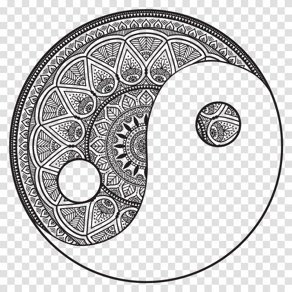 Yin And Yang Download Image Mandala Art Yin Yang, Logo, Trademark Transparent Png