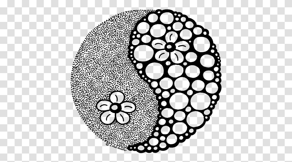 Yin And Yang Flower Drawing, Gray, World Of Warcraft Transparent Png