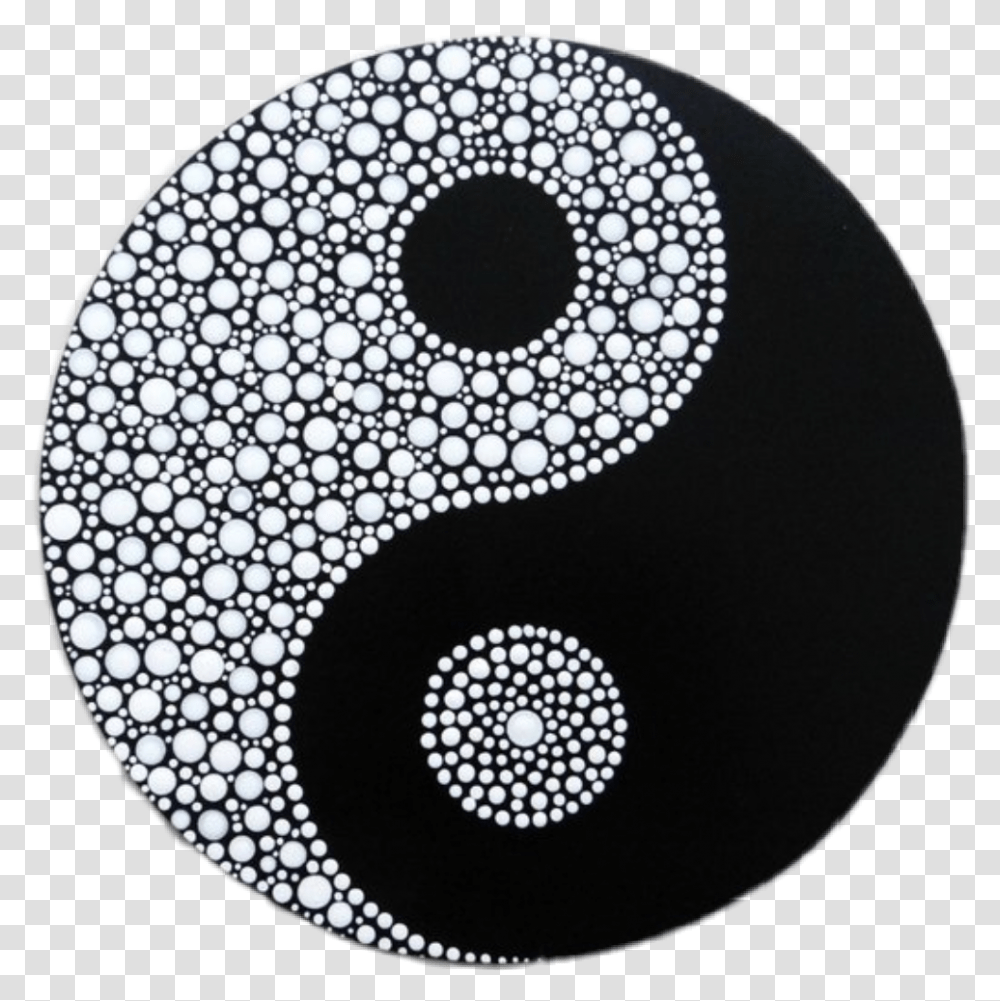 Yin Yang Dot Art, Doodle, Drawing, Rug Transparent Png