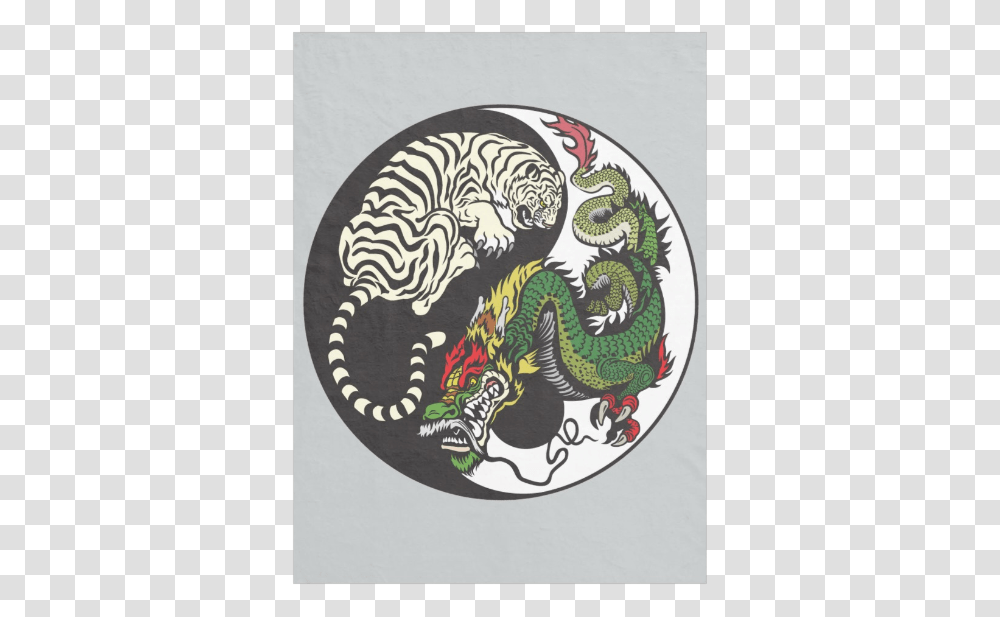 Yin Yang Dragon And Tiger, Label, Rug, Sticker Transparent Png